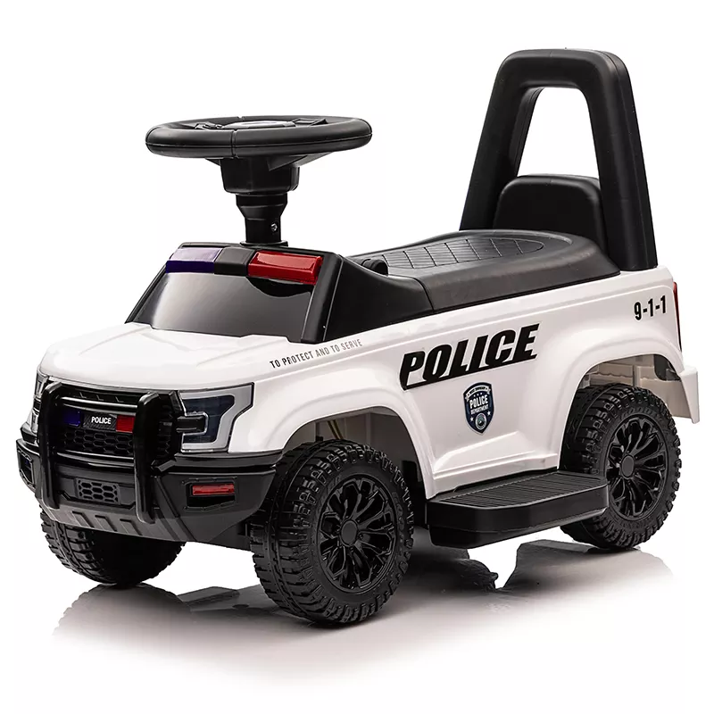 Masinuta de politie copii, Police 30W 6V, cu megafon si music player, alba [11]