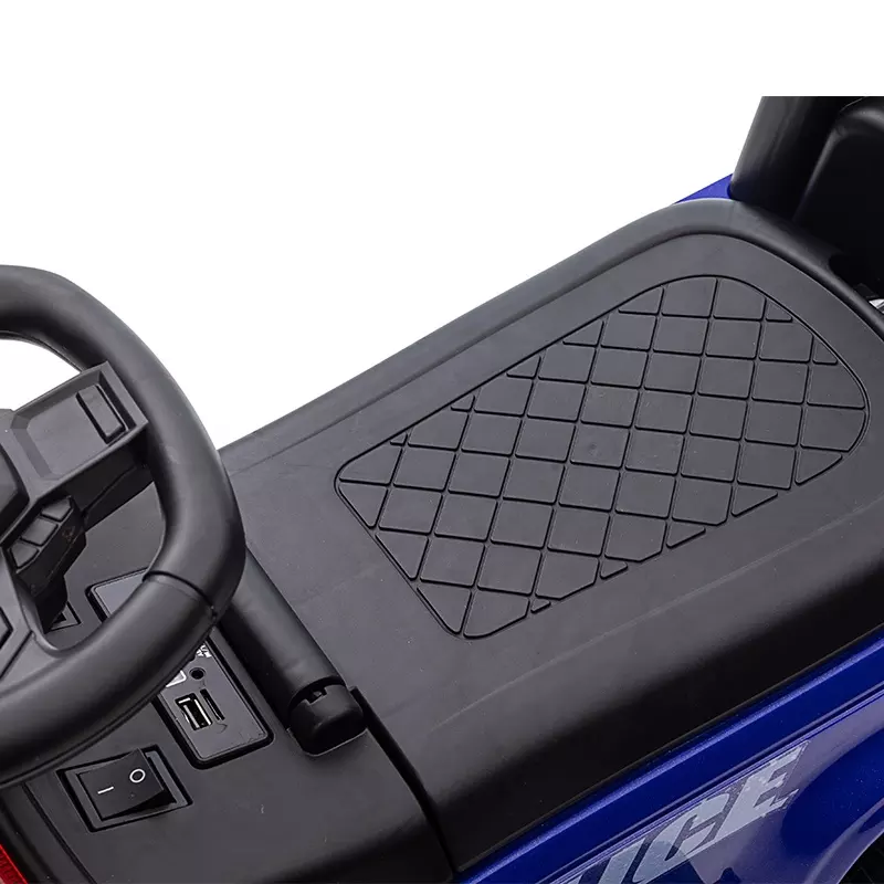 Children's ride on police car, 30W 6V, with megaphone and music player, black [11]