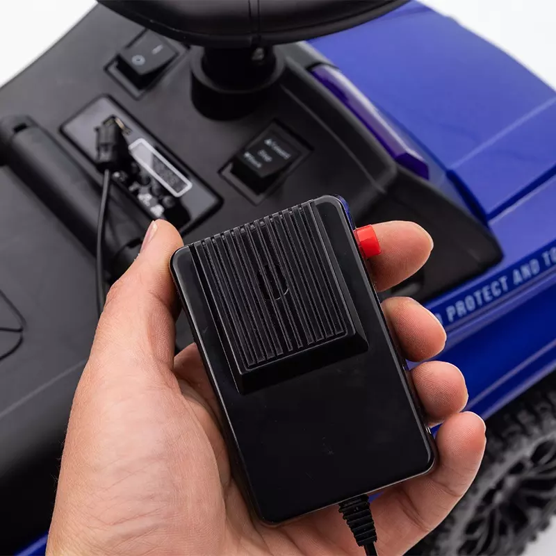 Children's ride on police car, 30W 6V, with megaphone and music player, black [10]
