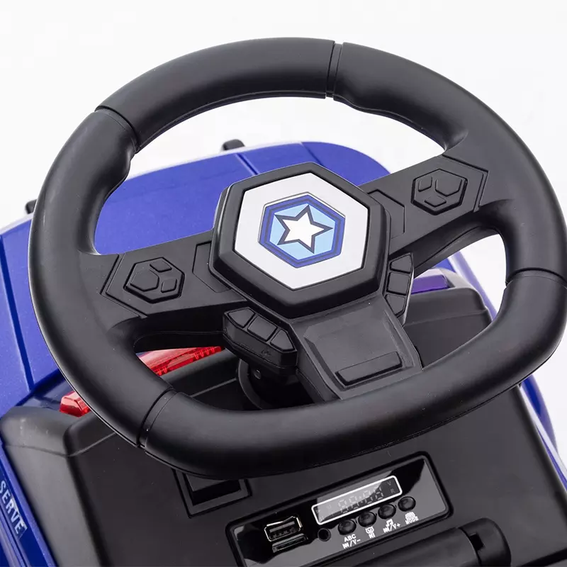 Children's ride on police car, 30W 6V, with megaphone and music player, black [9]