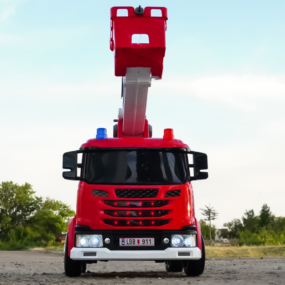 Electric ride-on Fire-Truck for children, remote control included, 140W, 12V battery, bluetooth, red [3]