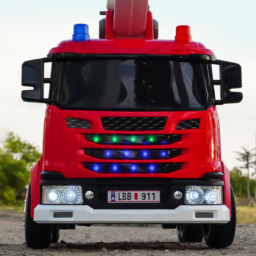 Electric ride-on Fire-Truck for children, remote control included, 140W, 12V battery, bluetooth, red [11]