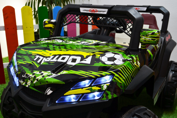 Kids electric Ride-On car 4x4 Kinderauto BJF119A, 12V, 120W, leather seat, green [16]