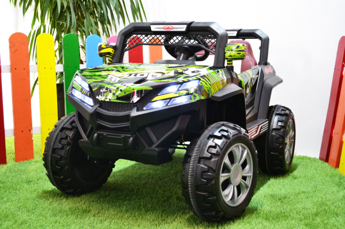 Kids electric Ride-On car 4x4 Kinderauto BJF119A, 12V, 120W, leather seat, green [17]