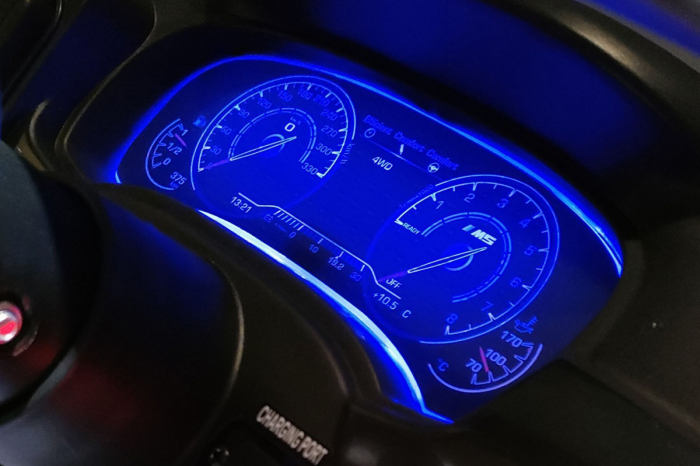 Masinuta electrica cu licenta Bmw M5 Competition, 24V 7Ah, 500W cu scaun tapitat, editie drift, negru [8]