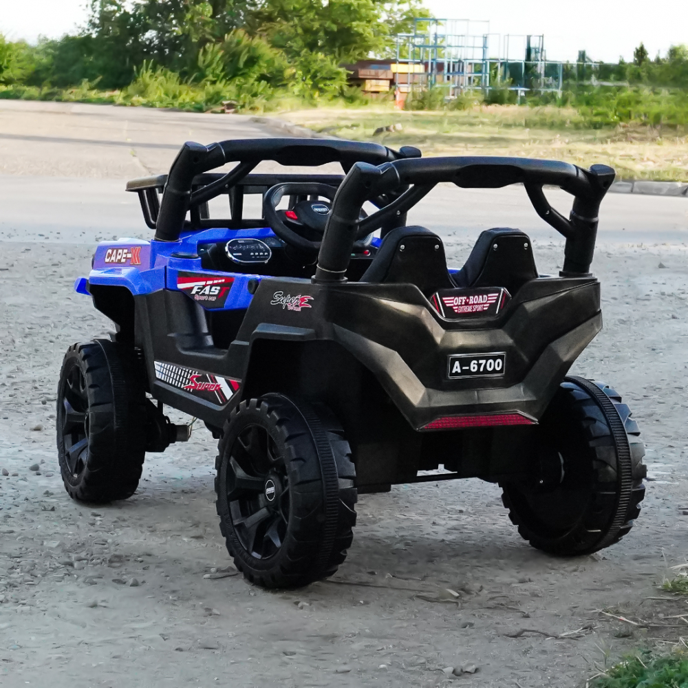 Ride-on car for children, 4x4, Cape-X, 100W, 12V, comfortable ecological leather seat, blue [6]