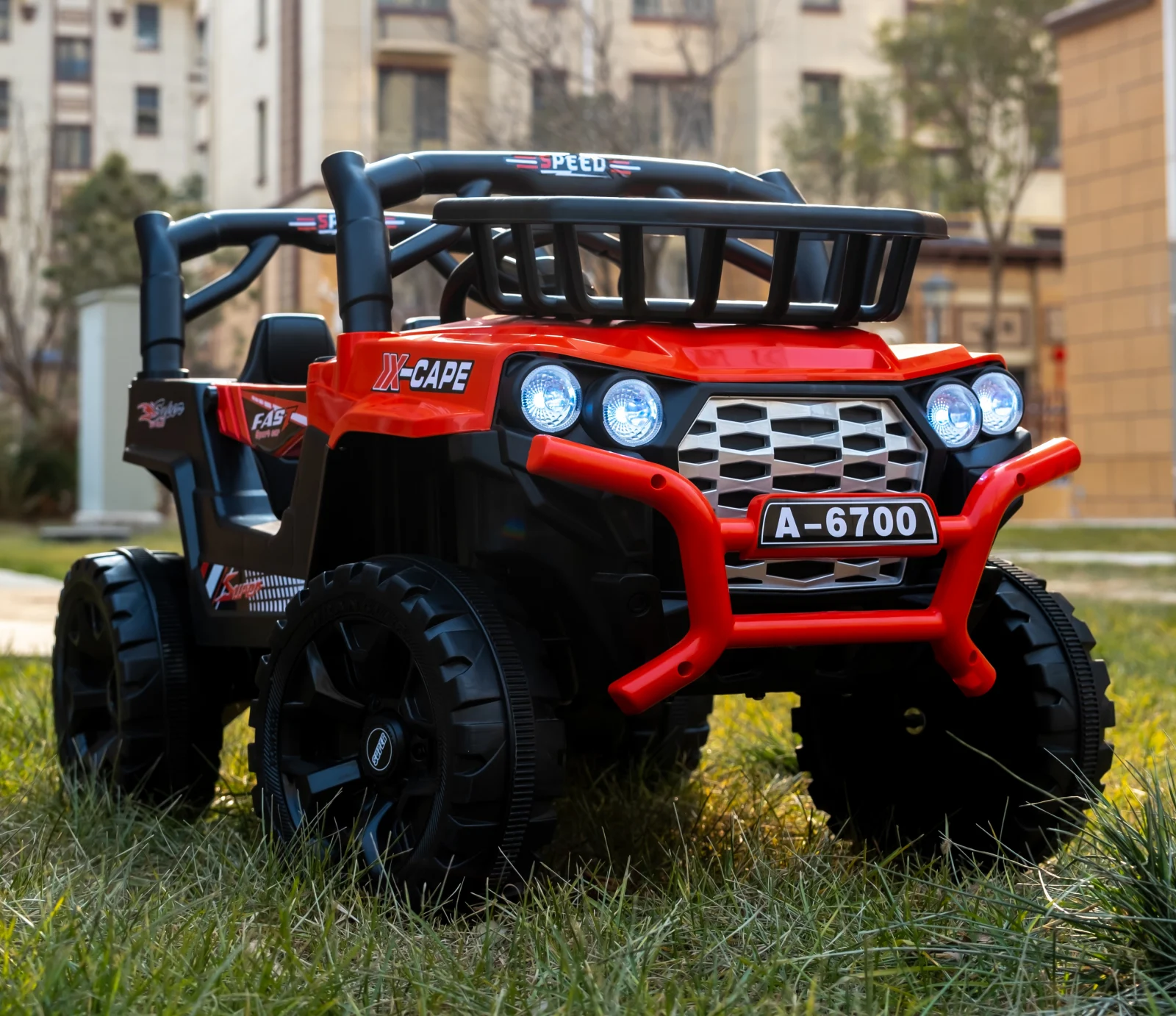 Ride-on car for children, 4x4, Cape-X, 100W, 12V, comfortable ecological leather seat, red [18]