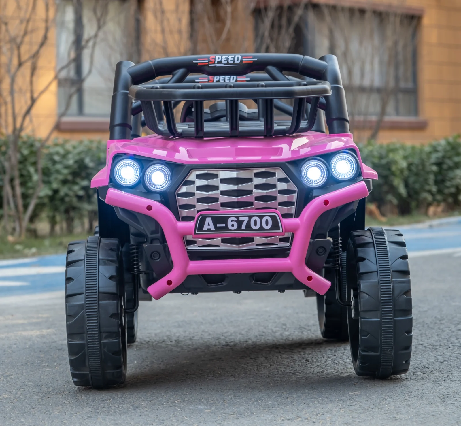 Masinuta electrica copii, 4x4, CAPE-X, 100W, 12V, scaun tapitat, roz [15]