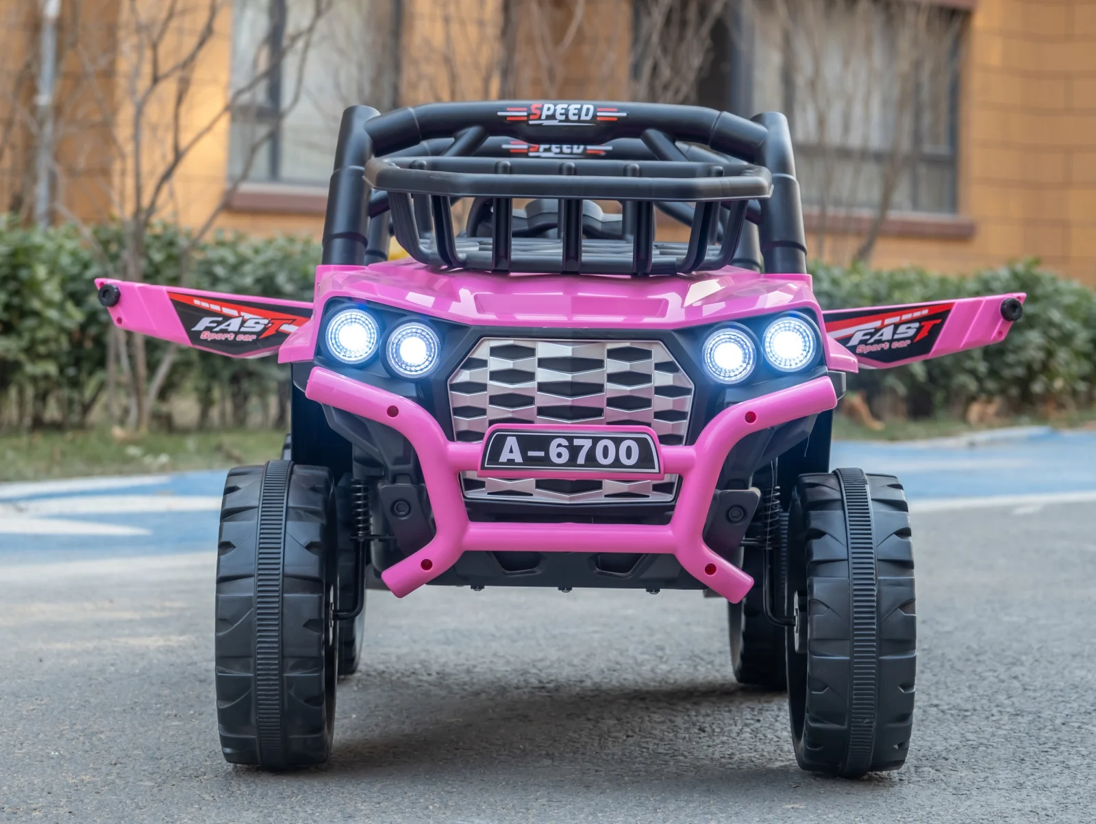 Masinuta electrica copii, 4x4, CAPE-X, 100W, 12V, scaun tapitat, roz [16]