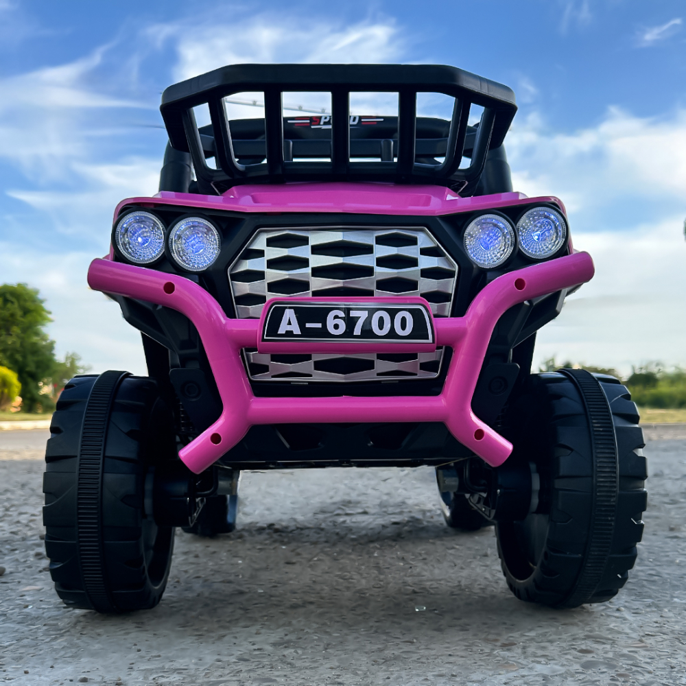 Masinuta electrica copii, 4x4, CAPE-X, 100W, 12V, scaun tapitat, roz [6]