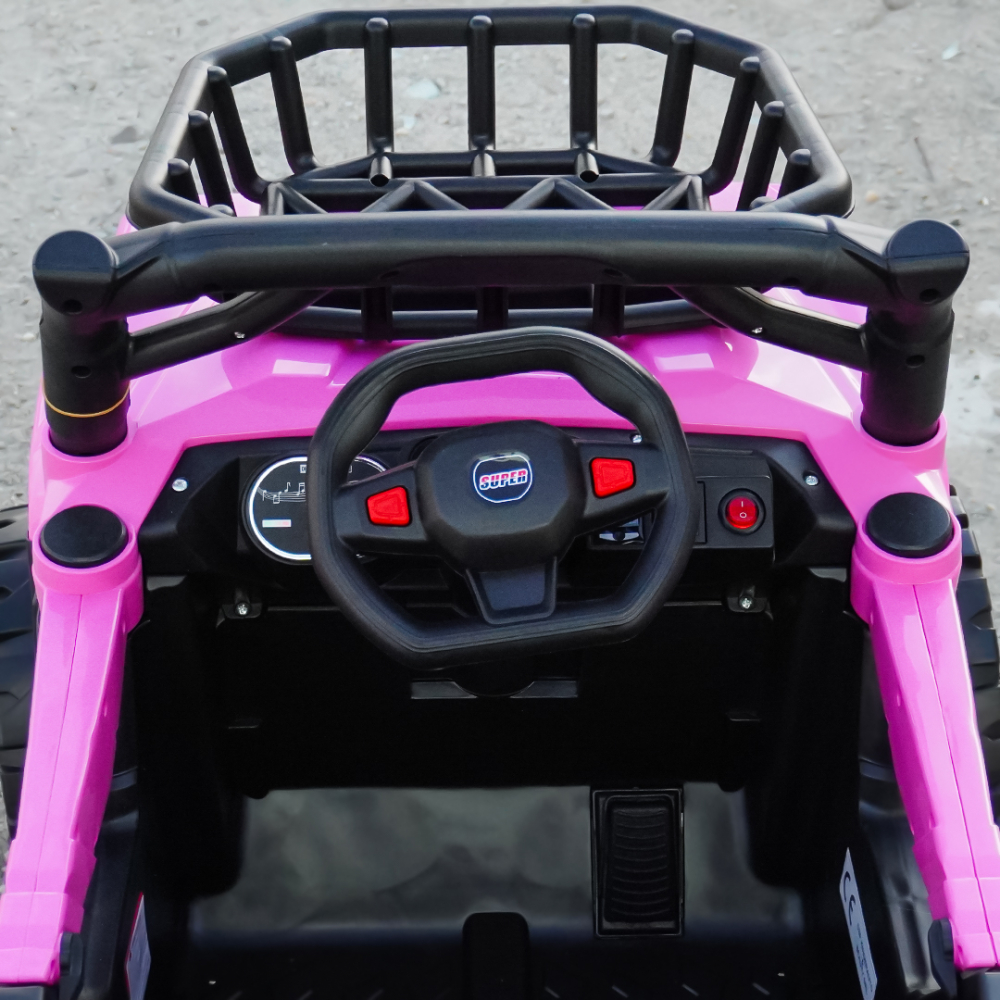 Masinuta electrica copii, 4x4, CAPE-X, 100W, 12V, scaun tapitat, roz [10]