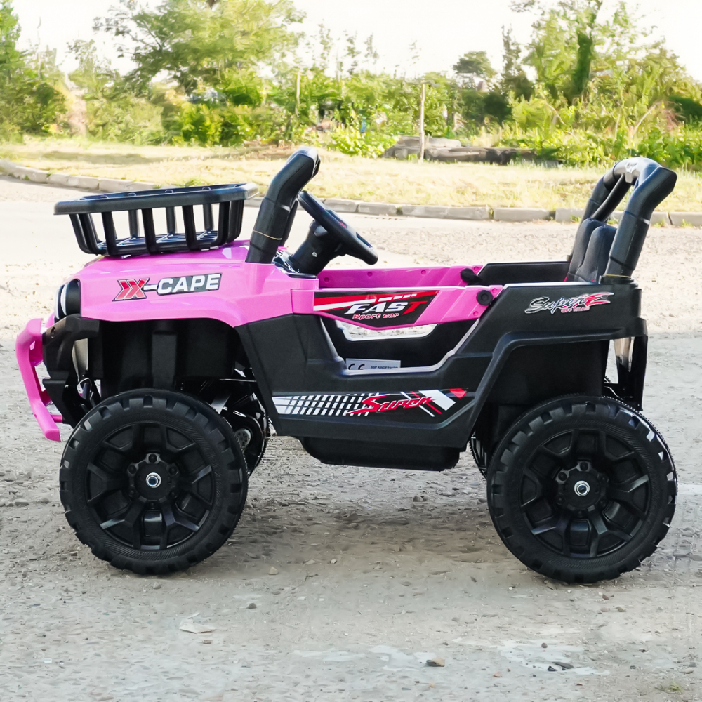Masinuta electrica copii, 4x4, CAPE-X, 100W, 12V, scaun tapitat, roz [5]