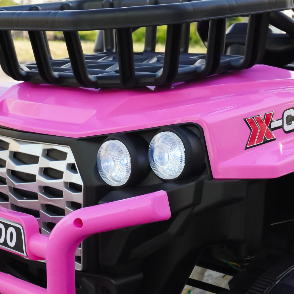 Masinuta electrica copii, 4x4, CAPE-X, 100W, 12V, scaun tapitat, roz [11]