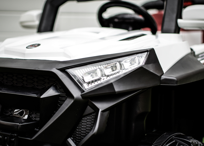 Ride-on electric car, SuperCar 4x4, 100W, 12V, leather seat, music player, white [8]
