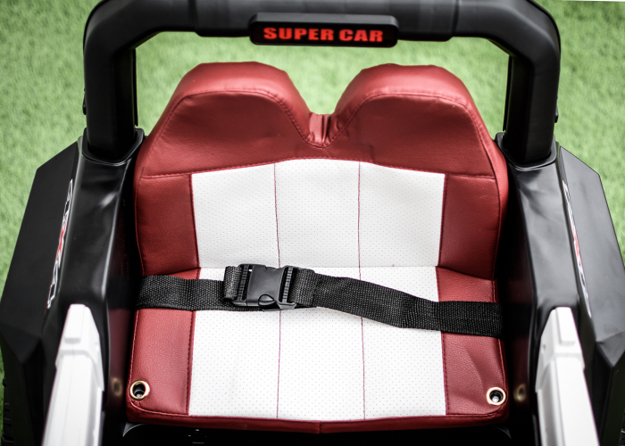 Ride-on electric car, SuperCar 4x4, 100W, 12V, leather seat, music player, white [13]