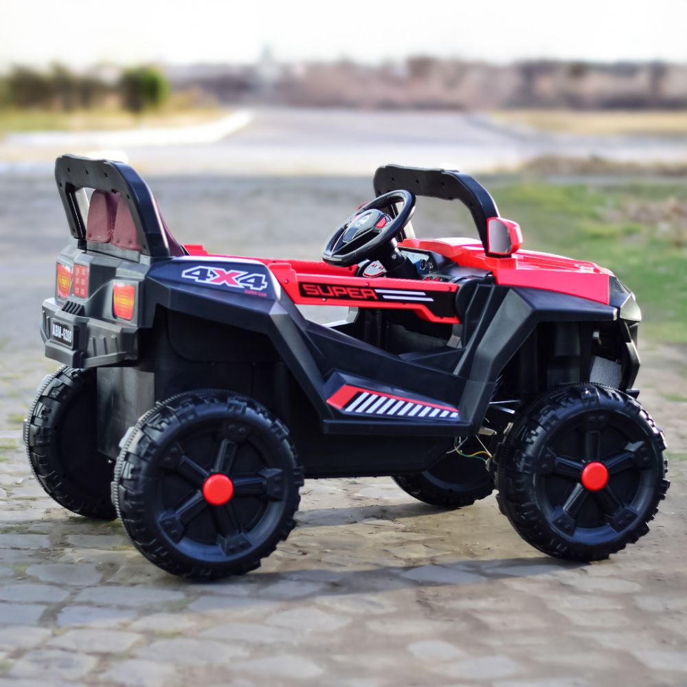 Masinuta electrica copii 4x4 SuperCar, 100W, 12V, scaun tapitat, music player, rosu [8]