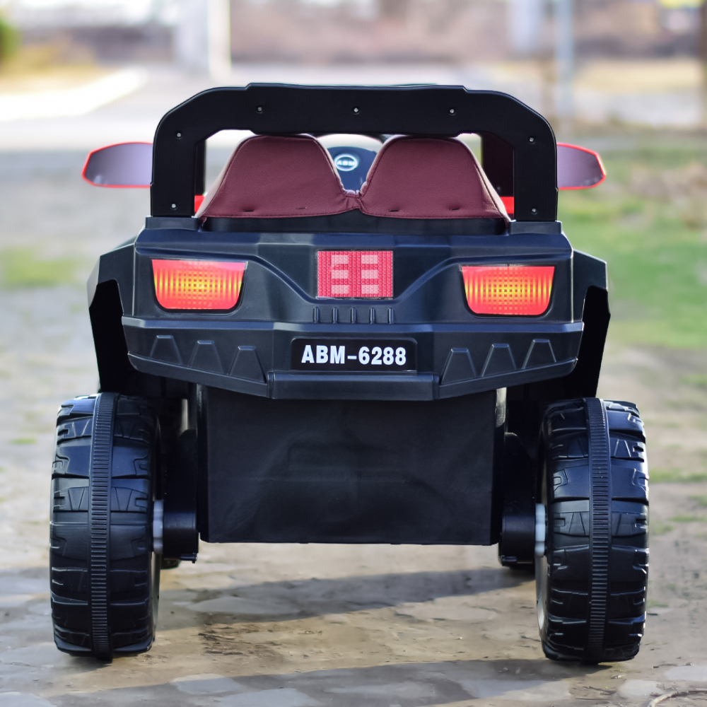 Masinuta electrica copii 4x4 SuperCar, 100W, 12V, scaun tapitat, music player, rosu [10]