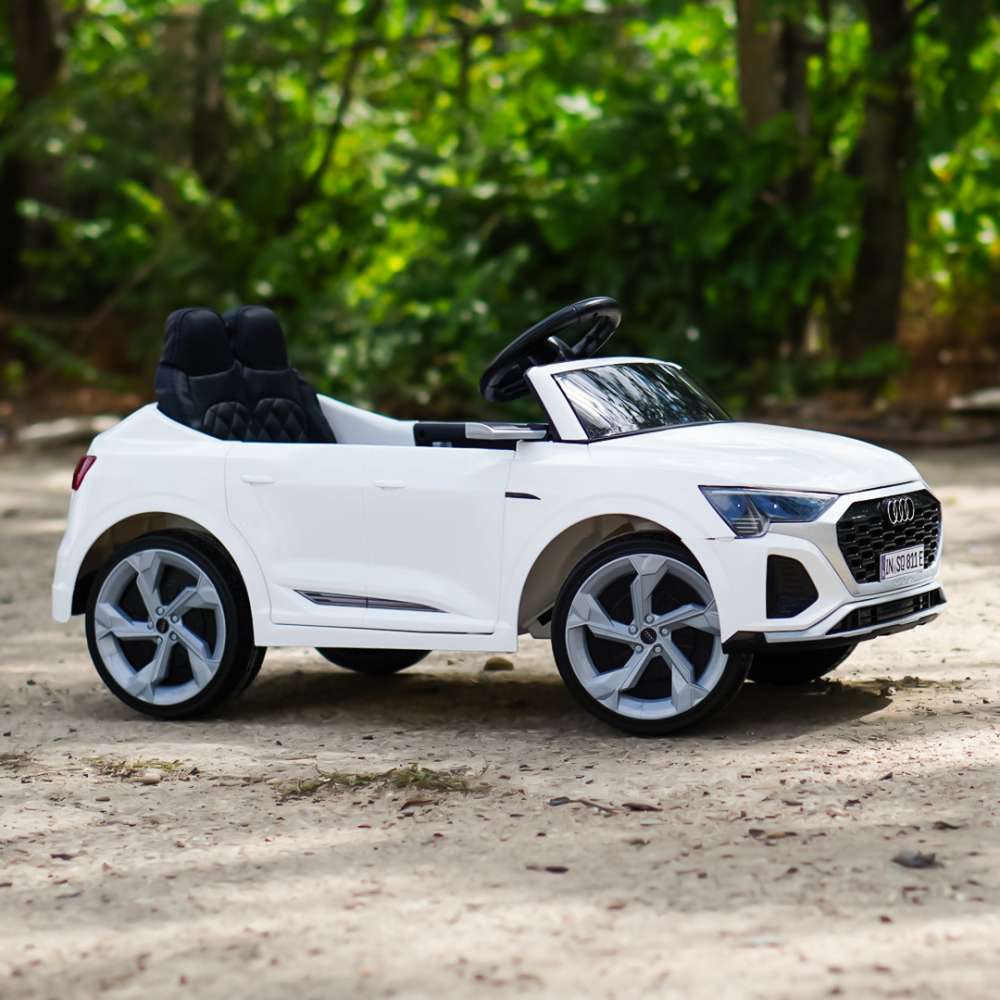 Ride-on electric car, Audi SQ8, 70W, 12V, soft EVA wheels and seat with ecological leather, white [12]