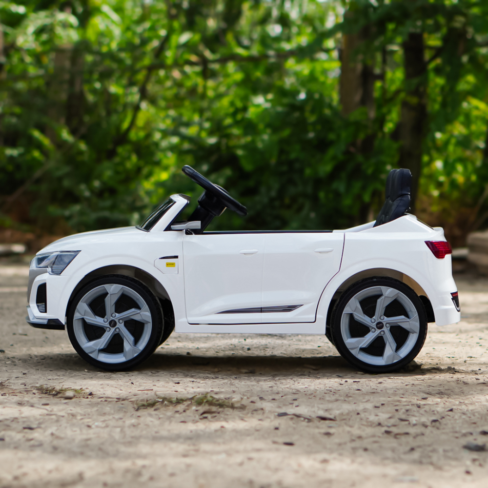 Ride-on electric car, Audi SQ8, 70W, 12V, soft EVA wheels and seat with ecological leather, white [7]