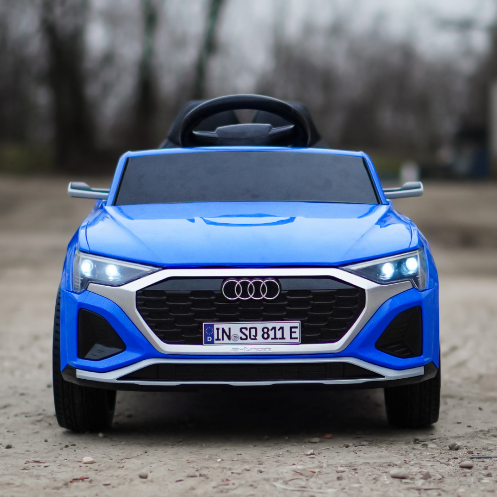 Masinuta electrica copii, Audi SQ8, 70W, 12V, roti moi EVA si scaun tapitat cu piele ecologica, albastra [4]