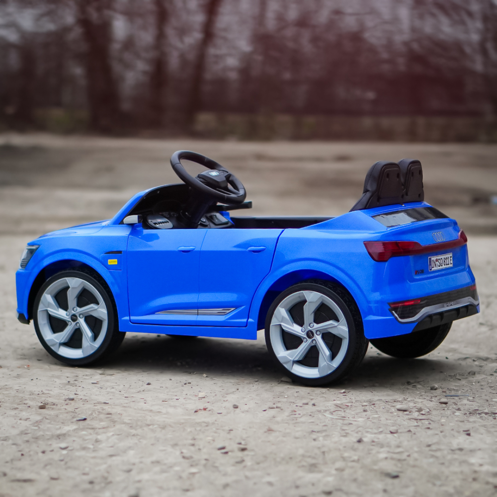 Masinuta electrica copii, Audi SQ8, 70W, 12V, roti moi EVA si scaun tapitat cu piele ecologica, albastra [9]