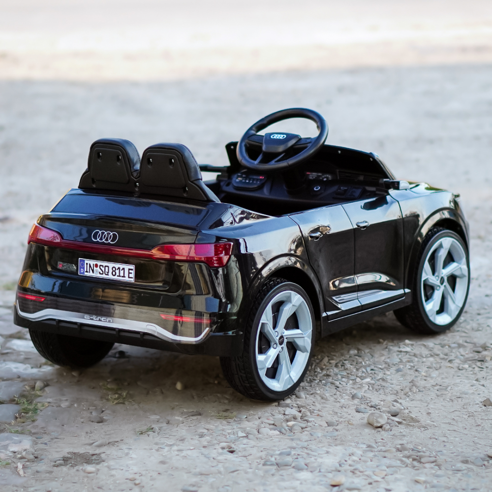 Ride-on electric car, Audi SQ8, 70W, 12V, soft EVA wheels and seat with ecological leather, black [10]