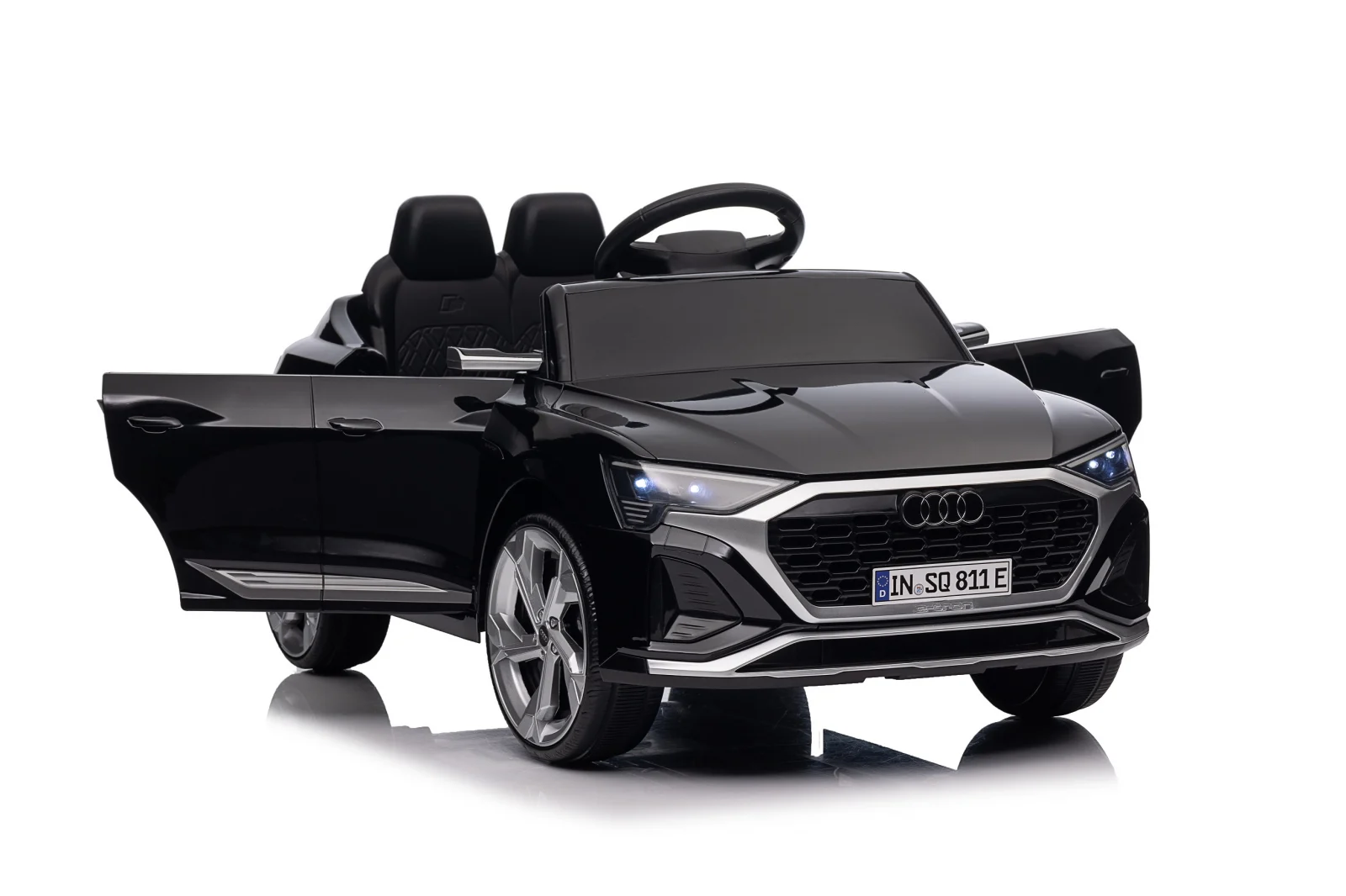 Ride-on electric car, Audi SQ8, 70W, 12V, soft EVA wheels and seat with ecological leather, black [21]