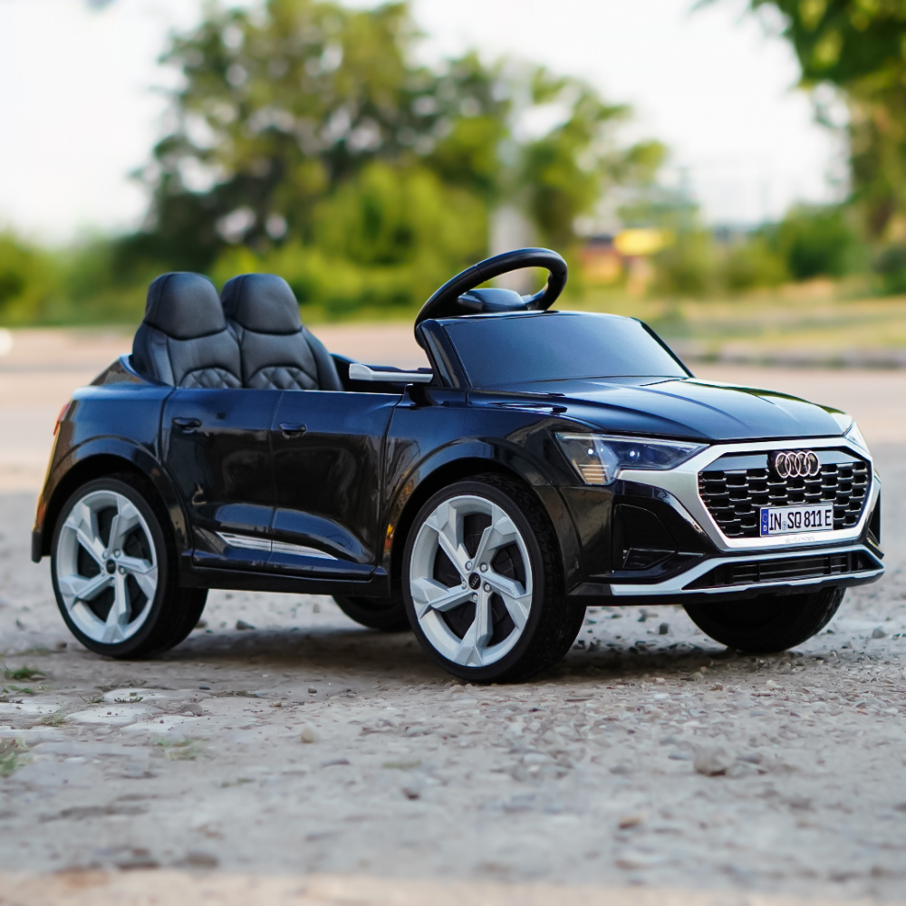 Ride-on electric car, Audi SQ8, 70W, 12V, soft EVA wheels and seat with ecological leather, black [5]