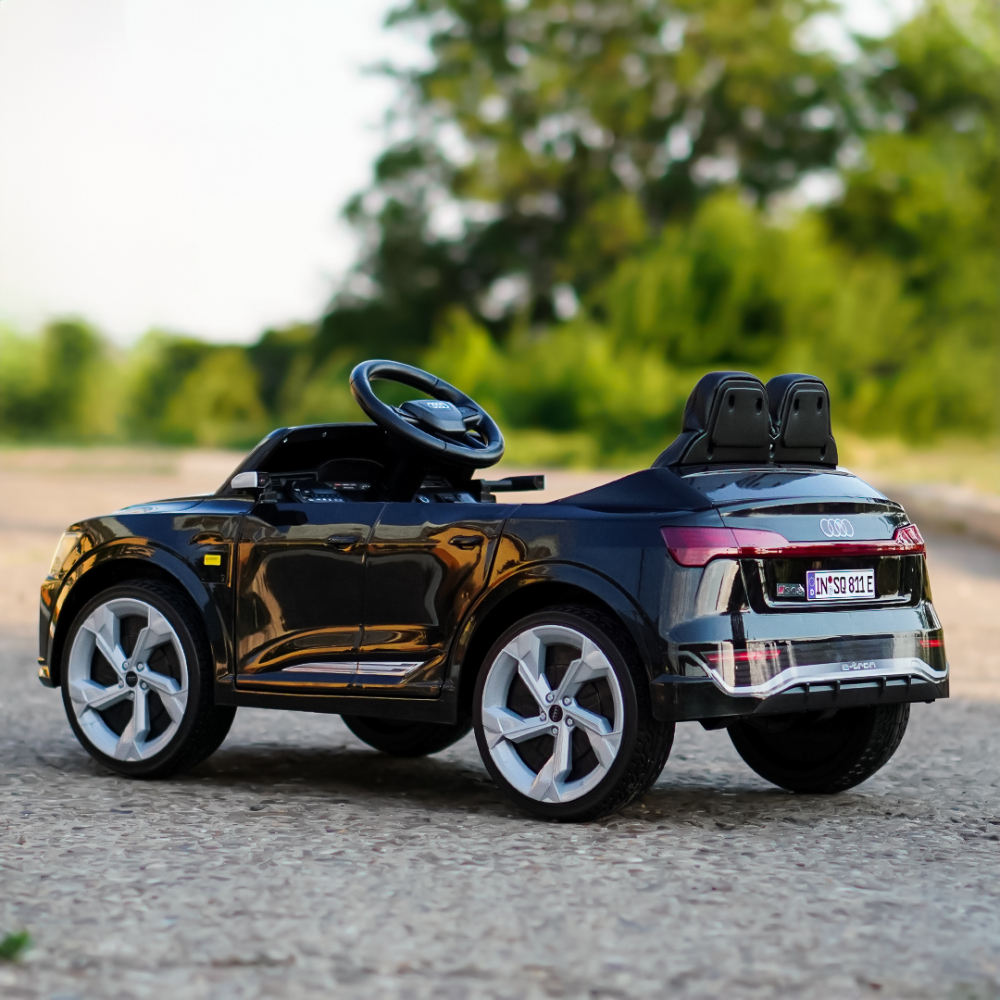 Ride-on electric car, Audi SQ8, 70W, 12V, soft EVA wheels and seat with ecological leather, black [8]
