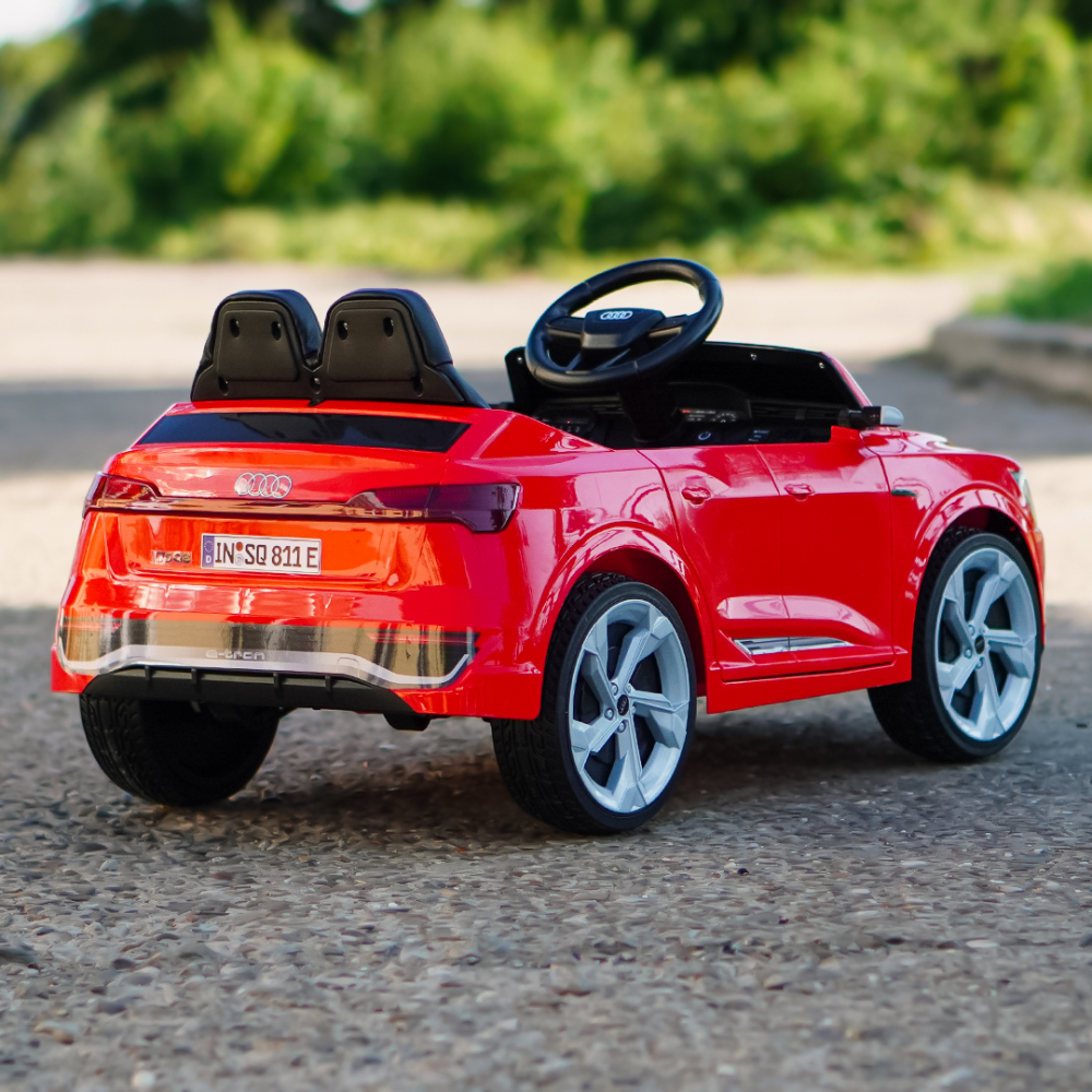 Ride-on electric car, Audi SQ8, 70W, 12V, soft EVA wheels and seat with ecological leather, red [10]