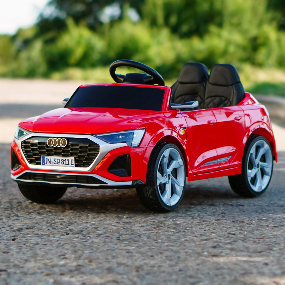 Ride-on electric car, Audi SQ8, 70W, 12V, soft EVA wheels and seat with ecological leather, red [5]