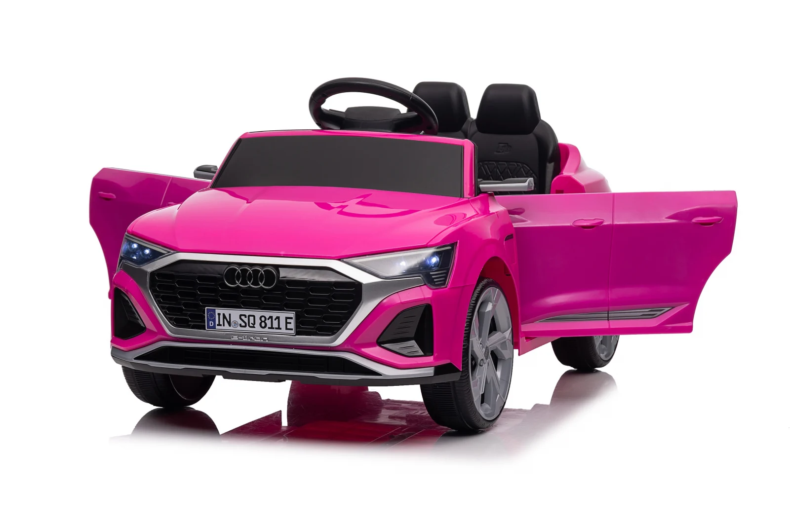 Masinuta electrica copii, Audi SQ8, 70W, 12V, roti moi EVA si scaun tapitat cu piele ecologica, roz [7]