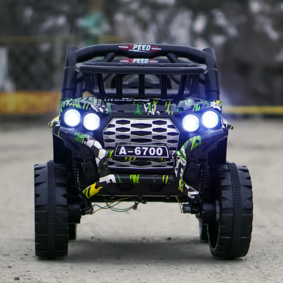 Electric Ride-On Car for Kids CAPE-X 4x4, 100W, 12V, Upholstered Seat, Graffiti Green [2]