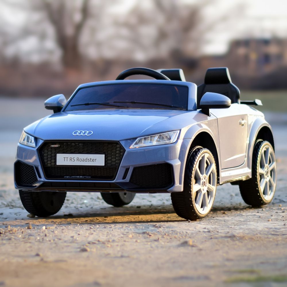 Masinuta electrica copii cu licenta Audi TTRS Roadster, 70W 12V, echipare standard, albastru cenusiu [4]