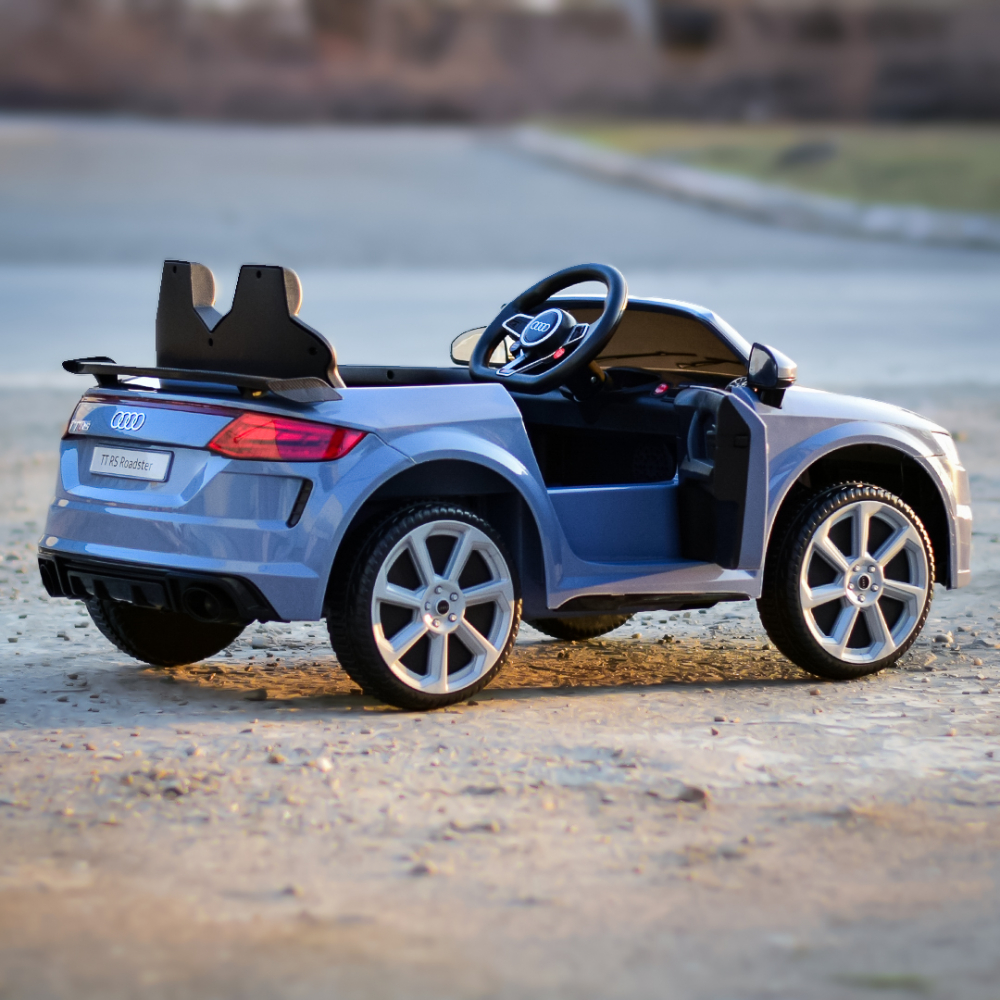 Masinuta electrica copii cu licenta Audi TTRS Roadster, 70W 12V, echipare standard, albastru cenusiu [8]