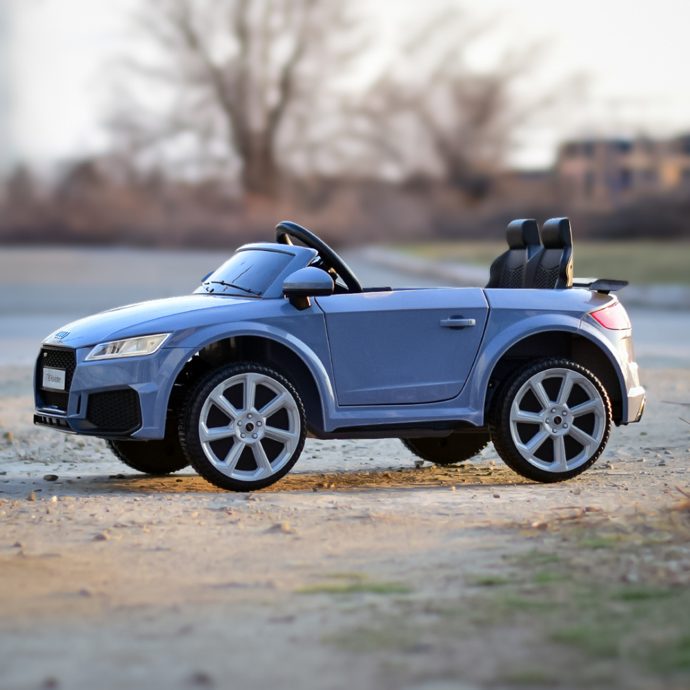 Masinuta electrica copii cu licenta Audi TTRS Roadster, 70W 12V, echipare standard, albastru cenusiu [5]