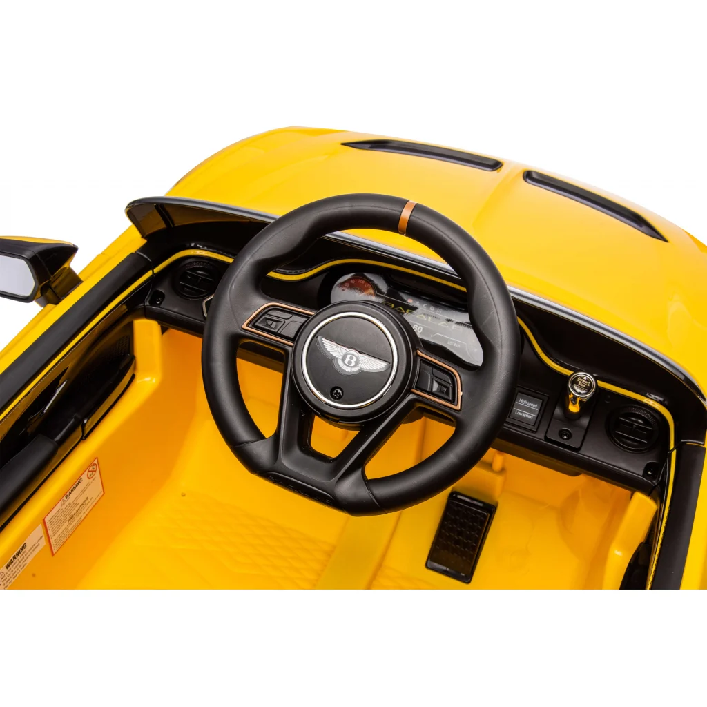 Lincesed ride-on car for children Bentley Bacalar, 4x4, 120W, 12V, Premium, yellow [26]