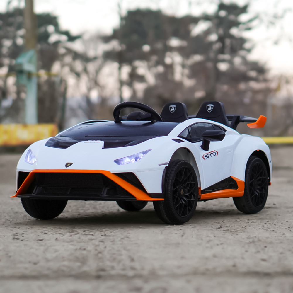 Lamborghini Huracan STO Kids Electric Car – 12V, 220W, Drift Mode, Premium Features, white [10]