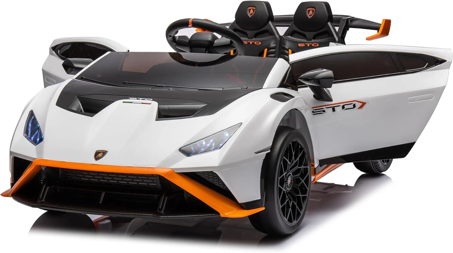 Lamborghini Huracan STO Kids Electric Car – 12V, 220W, Drift Mode, Premium Features, white [3]