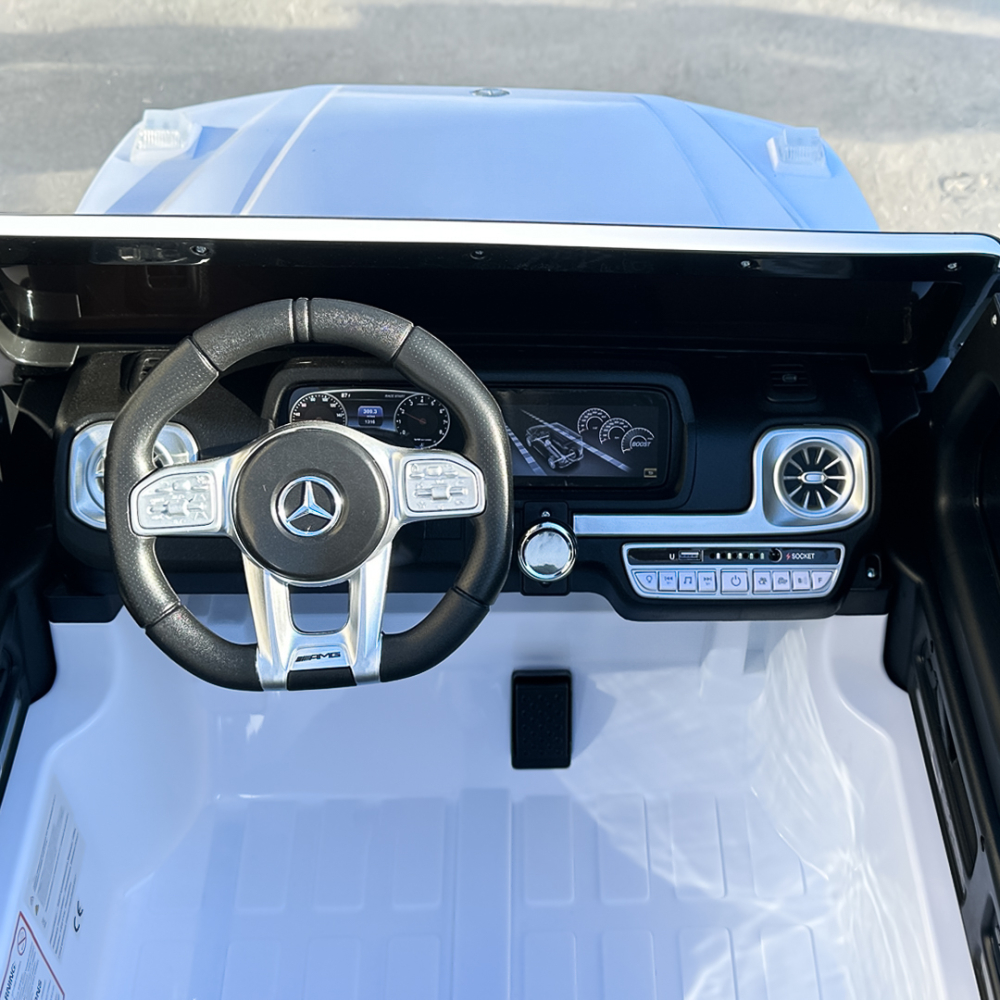 Masinuta electrica copii Mercedes G63 XXL, cu 2 locuri, 4x4, 180W 12V, premium, alba [9]