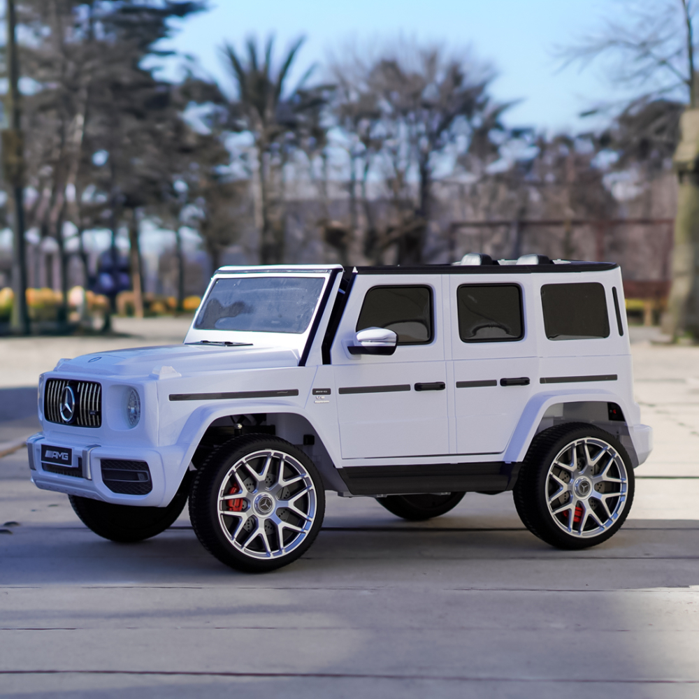 Masinuta electrica copii Mercedes G63 XXL, cu 2 locuri, 4x4, 180W 12V, premium, alba [4]