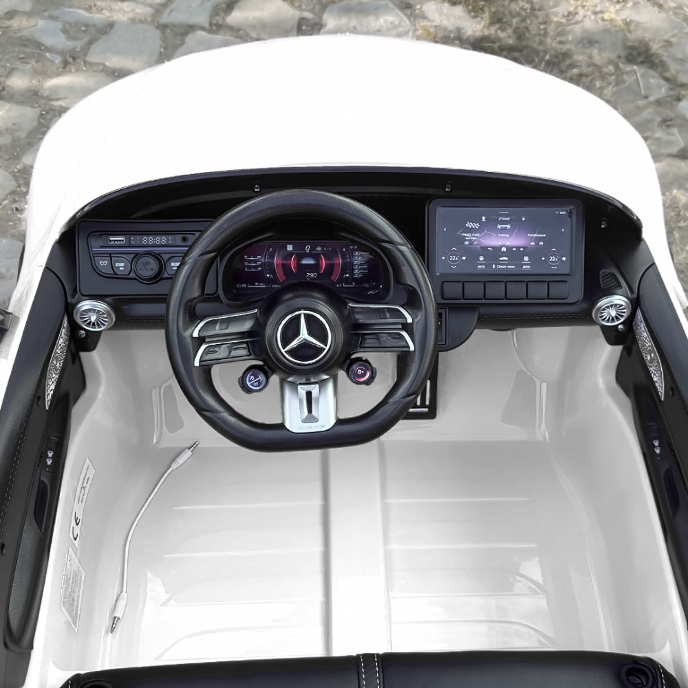 Masinuta electrica copii Mercedes SL63, 160W, 12V 10Ah, bluetooth, premium, alba [6]