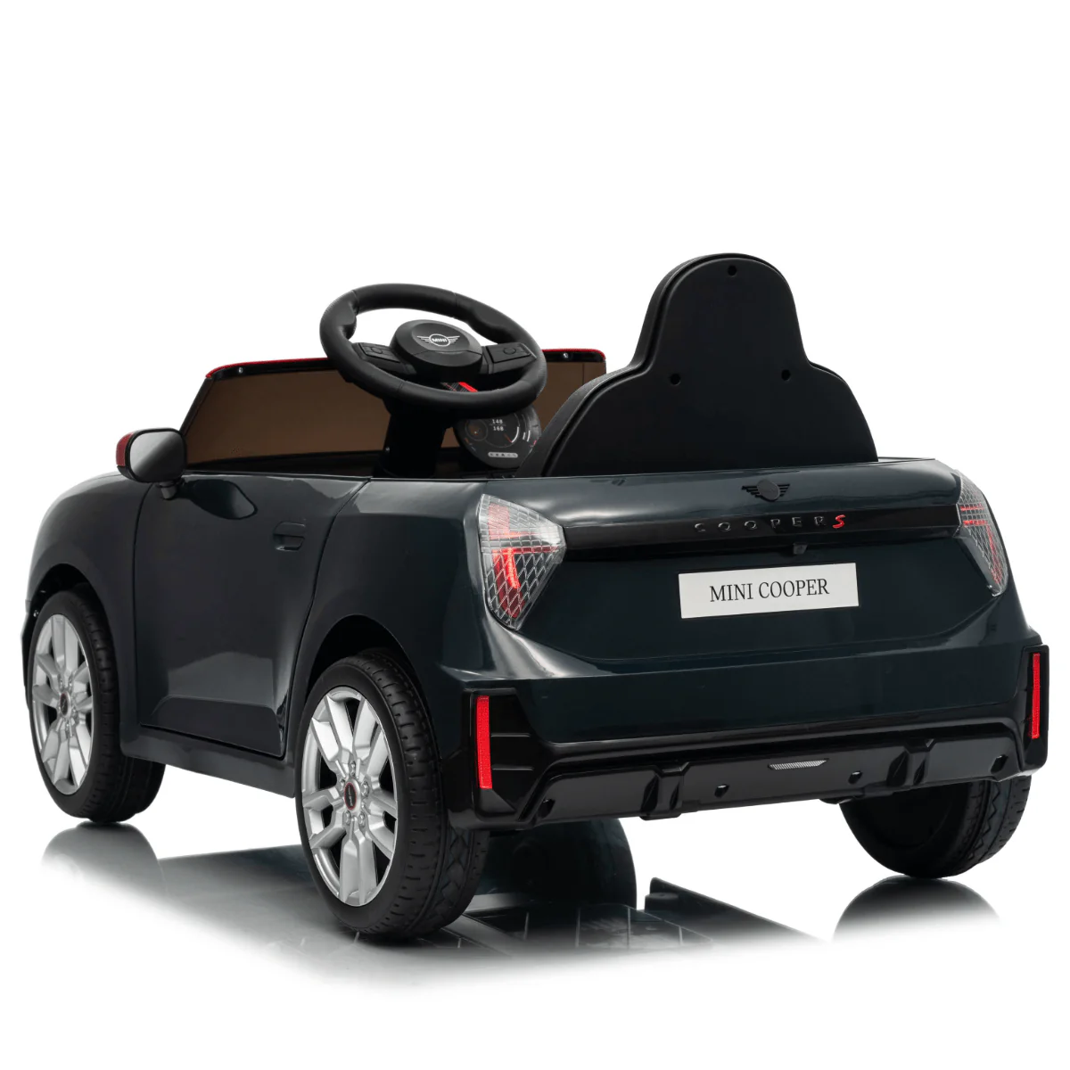 Masinuta electrica copii, Mini COOPER 90W 12V 7Ah, roti EVA, scaun tapitat, neagra [5]