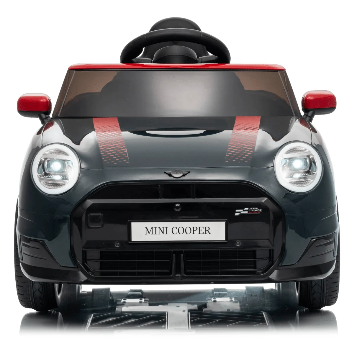 Masinuta electrica copii, Mini COOPER 90W 12V 7Ah, roti EVA, scaun tapitat, neagra [2]