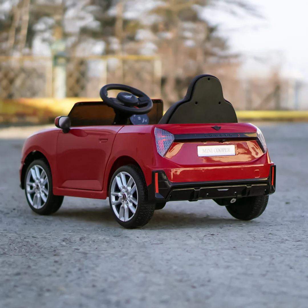 Masinuta electrica copii, Mini COOPER 90W 12V 7Ah, roti EVA, scaun tapitat, rosie [4]