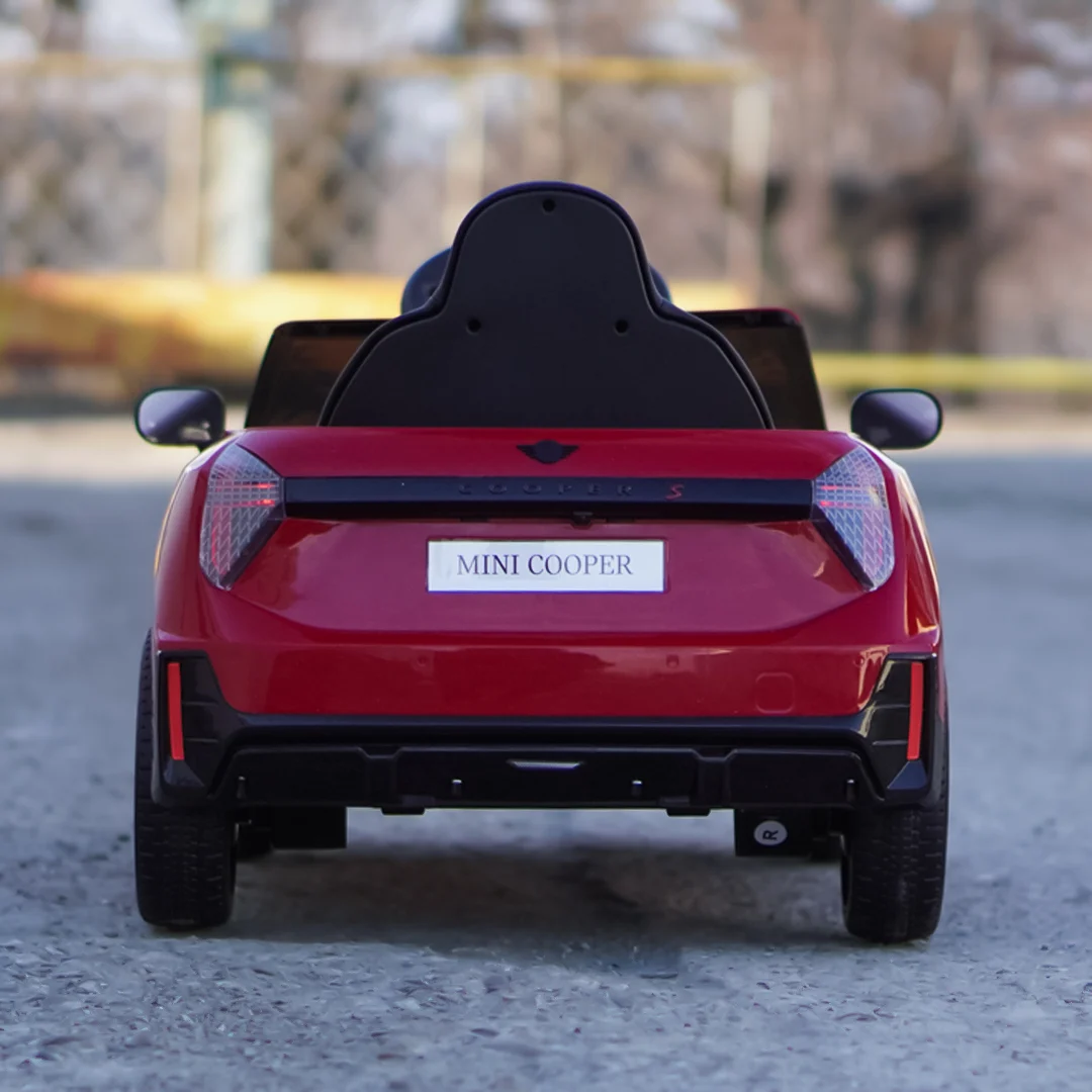 Masinuta electrica copii, Mini COOPER 90W 12V 7Ah, roti EVA, scaun tapitat, rosie [8]