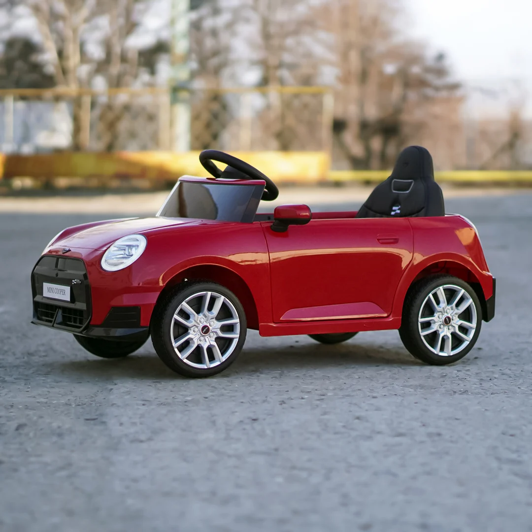 Masinuta electrica copii, Mini COOPER 90W 12V 7Ah, roti EVA, scaun tapitat, rosie [11]