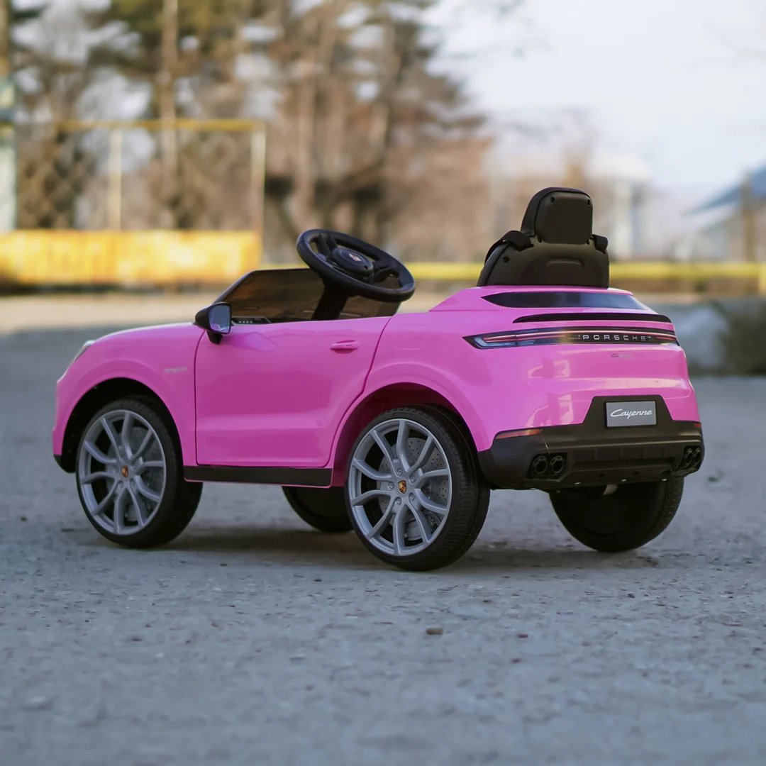Masinuta electrica copii, Porsche Cayenne 70W 12V, scaun tapitat, culoare roz [10]