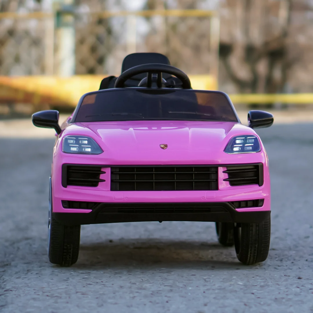 Masinuta electrica copii, Porsche Cayenne 70W 12V, scaun tapitat, culoare roz [2]