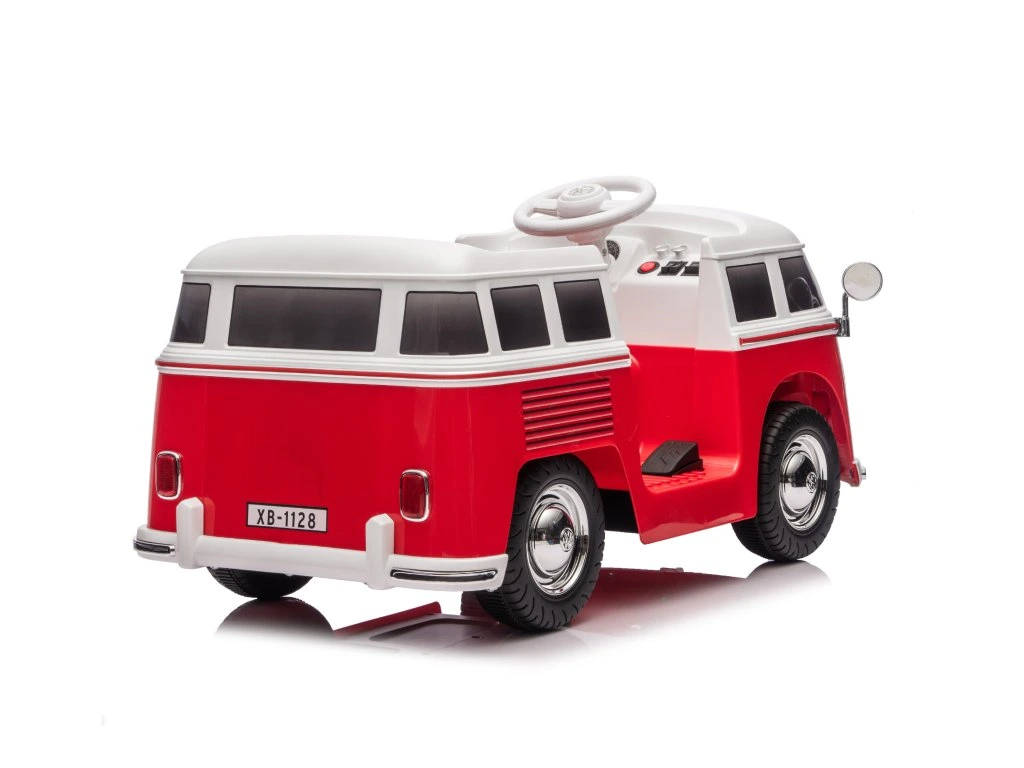 Masinuta electrica copii, VW Samba Bus 70W, baterie 12V 7Ah, roti moi, scaun tapitat, rosie [13]